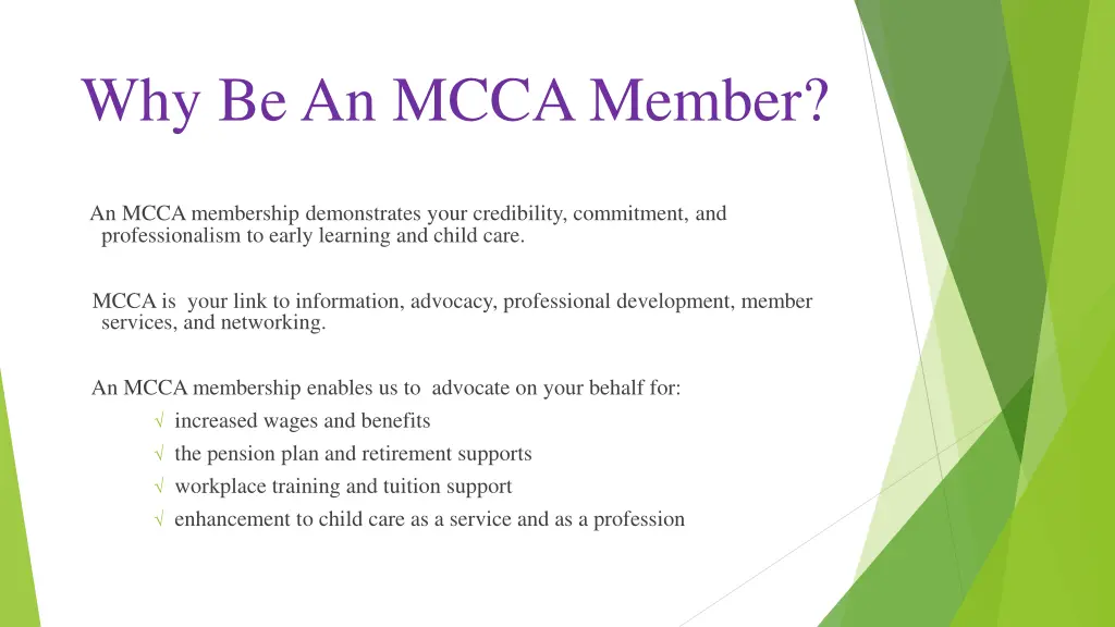 why be an mcca member