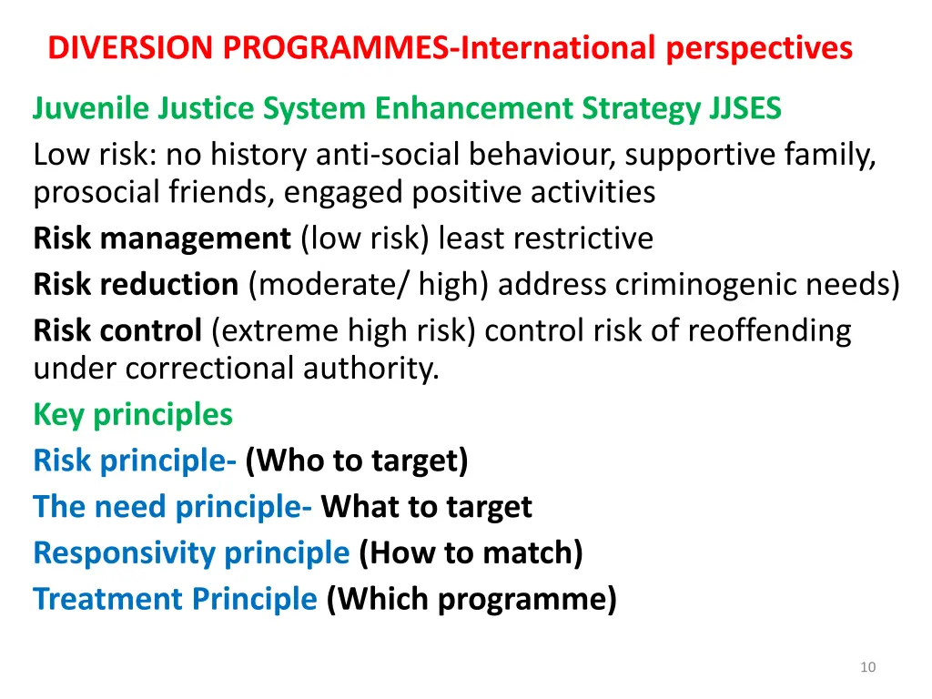 diversion programmes international perspectives 1