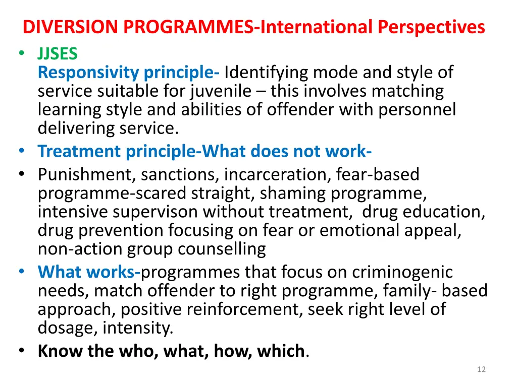 diversion programmes international perspectives 3