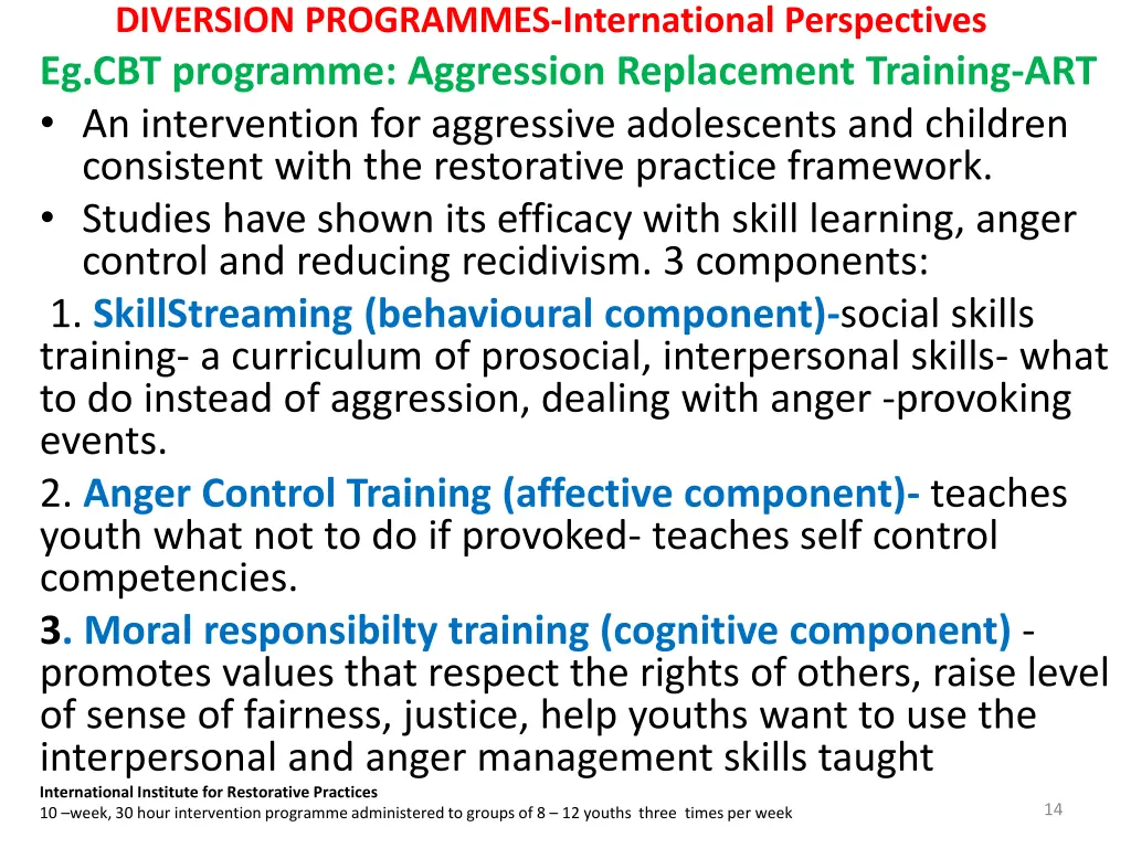 diversion programmes international perspectives 5