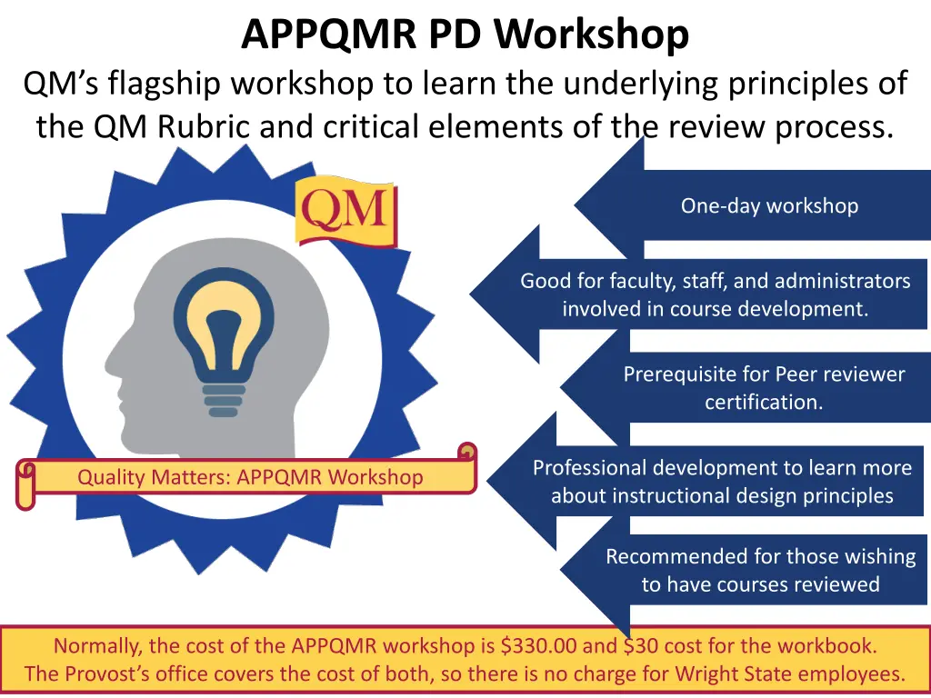 appqmr pd workshop qm s flagship workshop