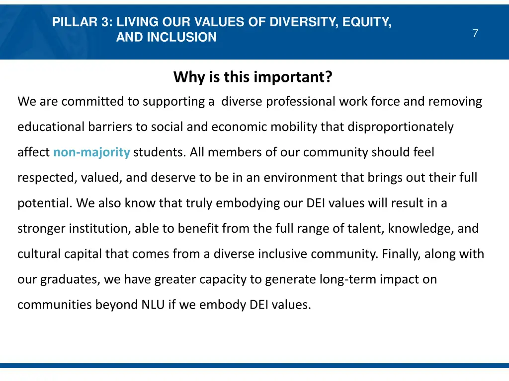 pillar 3 living our values of diversity equity