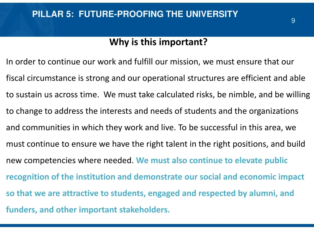 pillar 5 future proofing the university