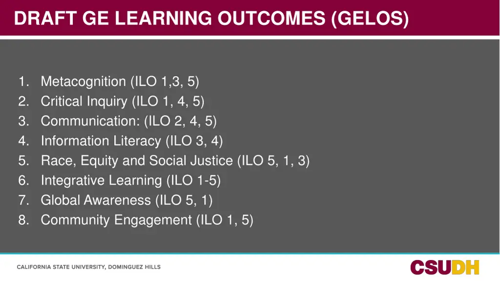 draft ge learning outcomes gelos