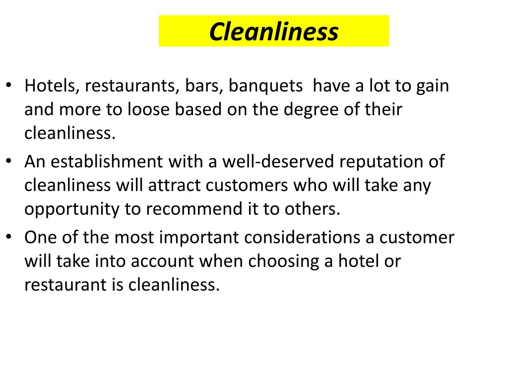 cleanliness