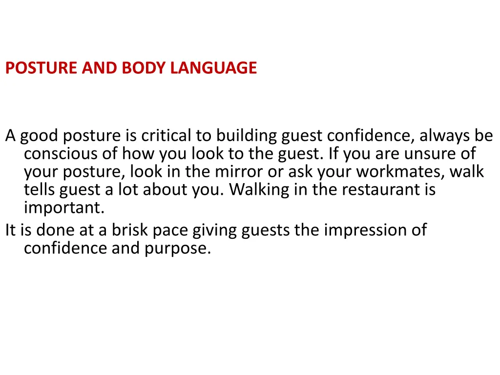 posture and body language