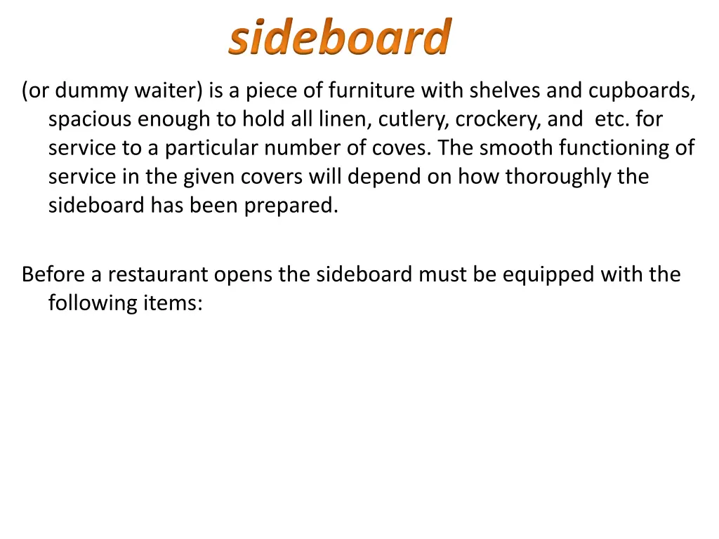 sideboard