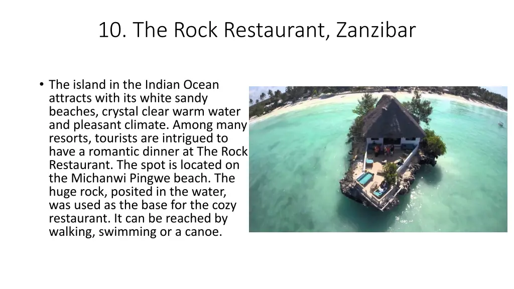 10 the rock restaurant zanzibar