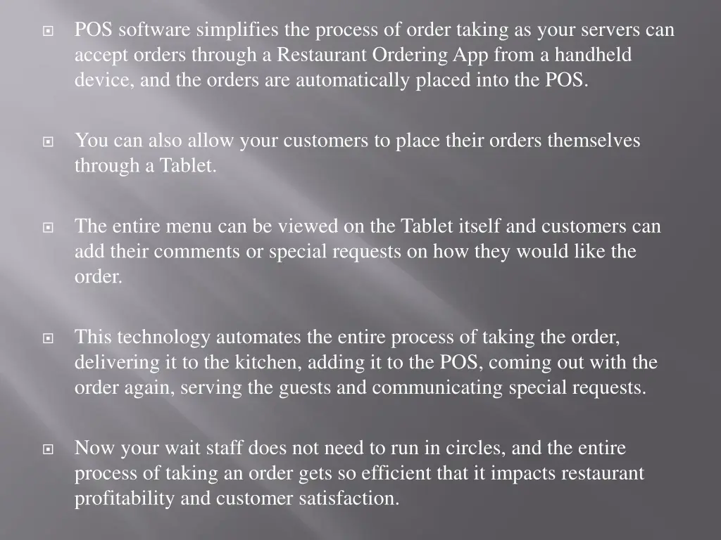 pos software simplifies the process of order