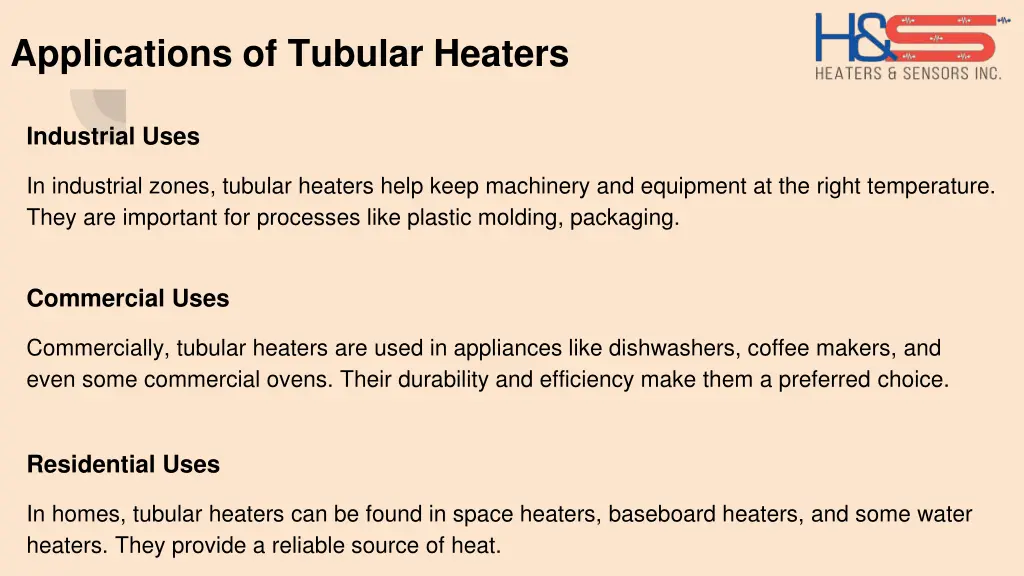 applications of tubular heaters