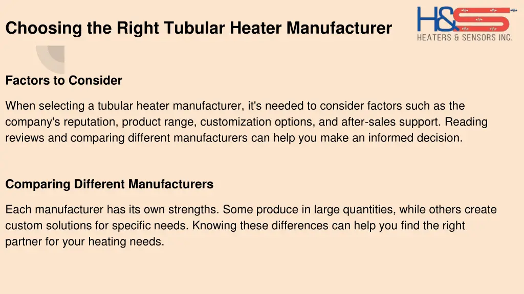 choosing the right tubular heater manufacturer