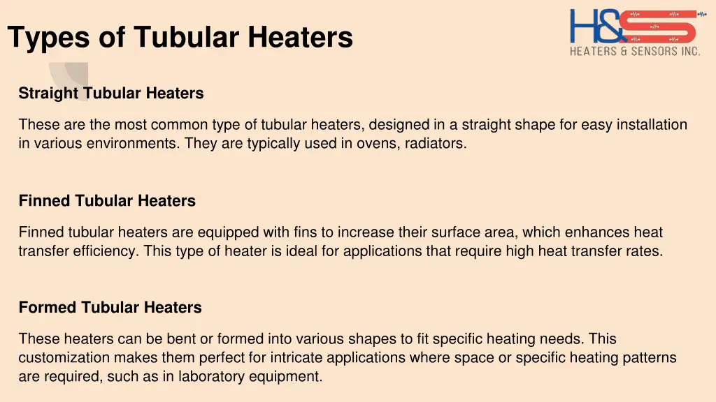 types of tubular heaters