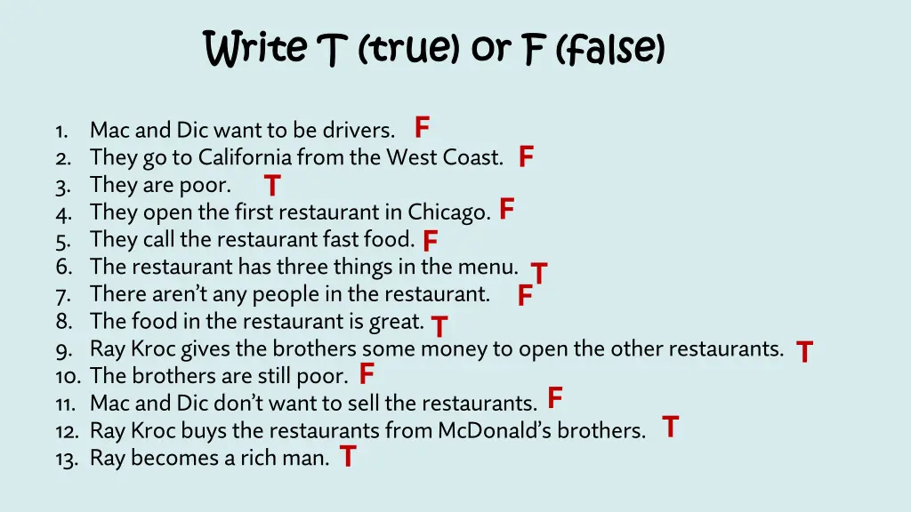 write t true or f false write t true or f false