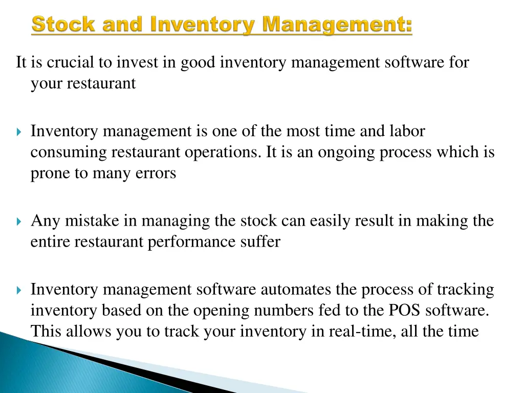 it is crucial to invest in good inventory