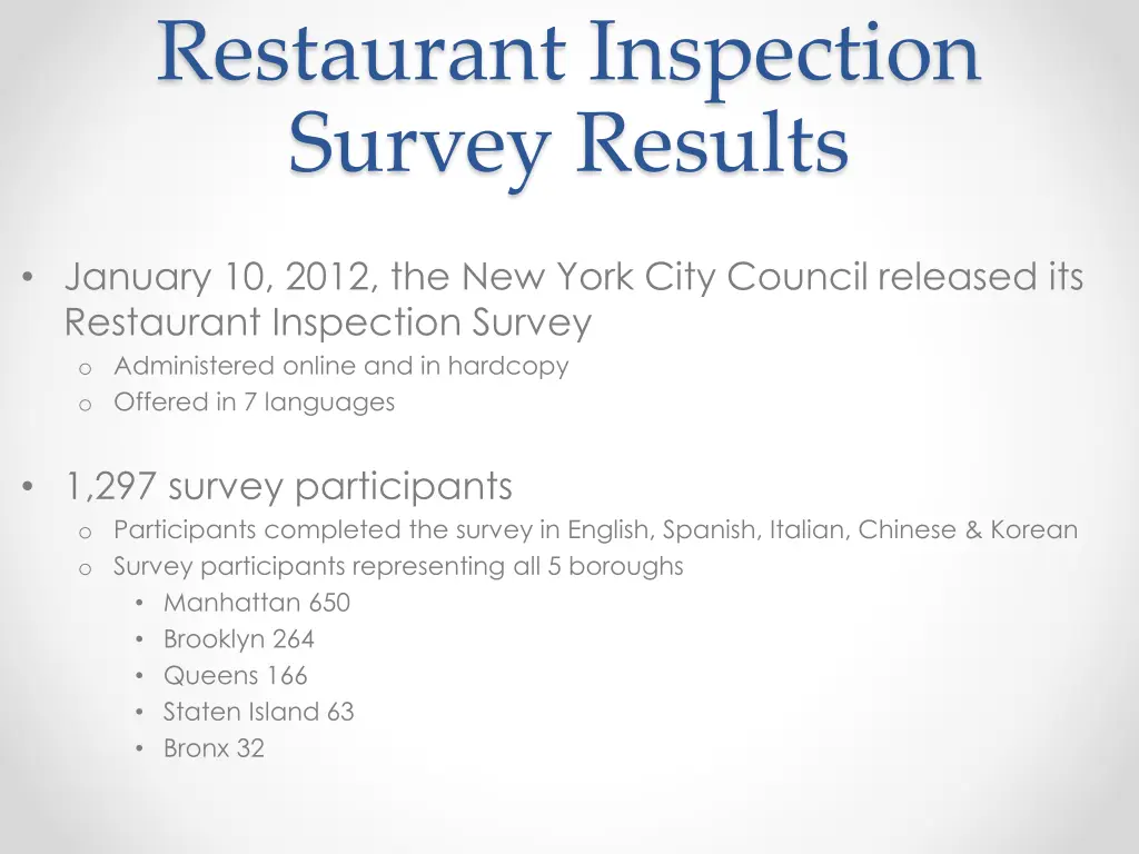 restaurant inspection survey results 1