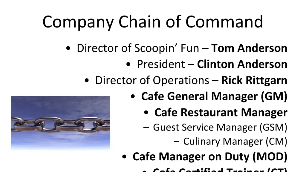 company chain of command