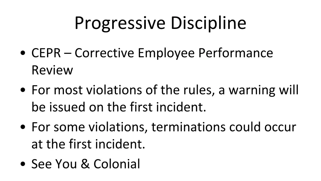 progressive discipline