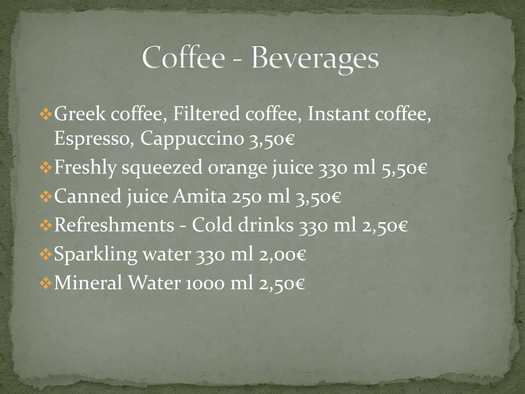 coffee beverages