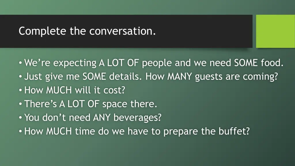 complete the conversation 1