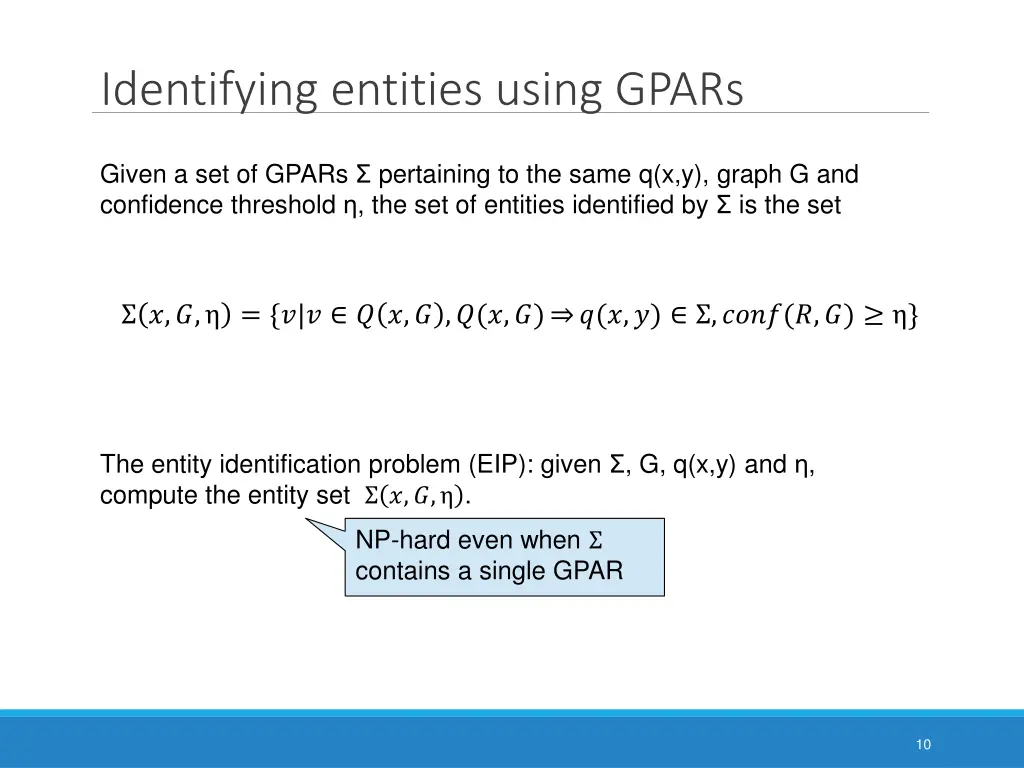 identifying entities using gpars