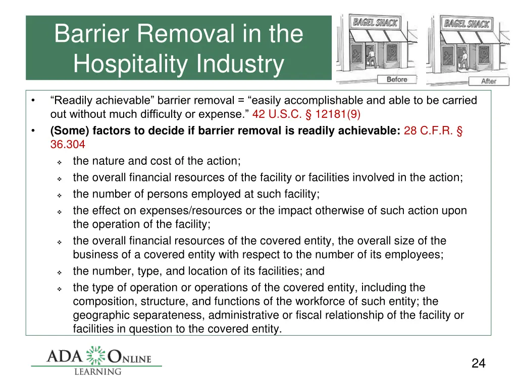 barrier removal in the hospitality industry