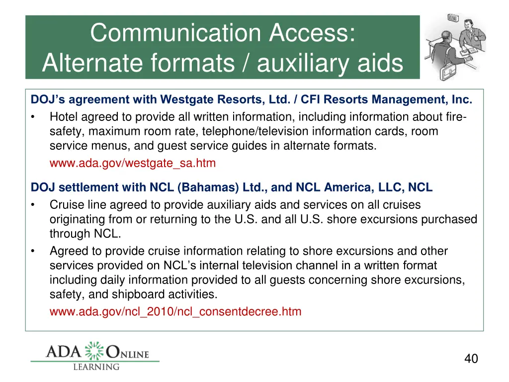 communication access alternate formats auxiliary