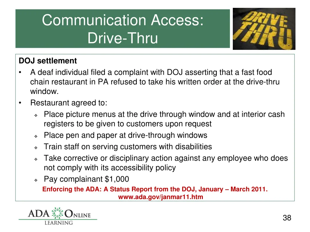 communication access drive thru 1