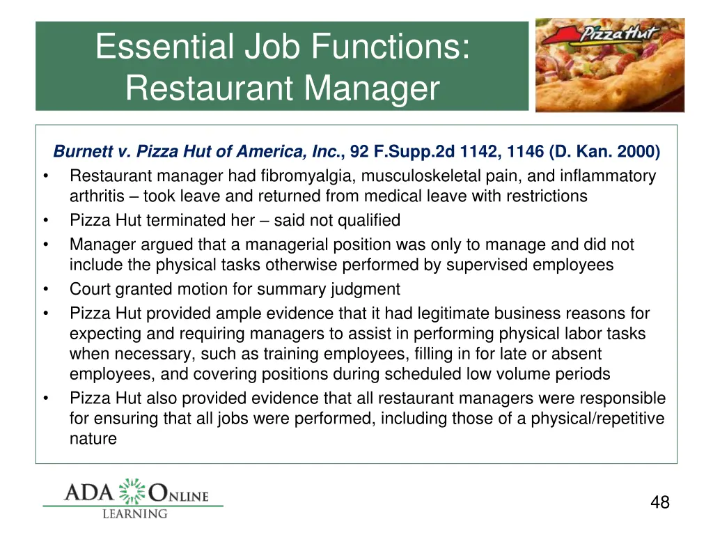 essential job functions restaurant manager 1