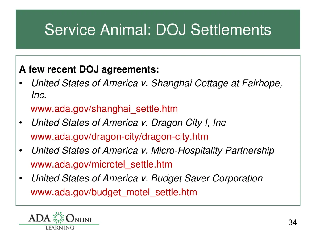 service animal doj settlements 1