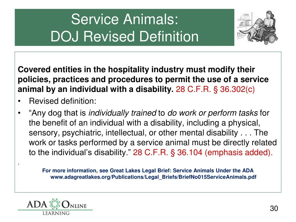 service animals doj revised definition