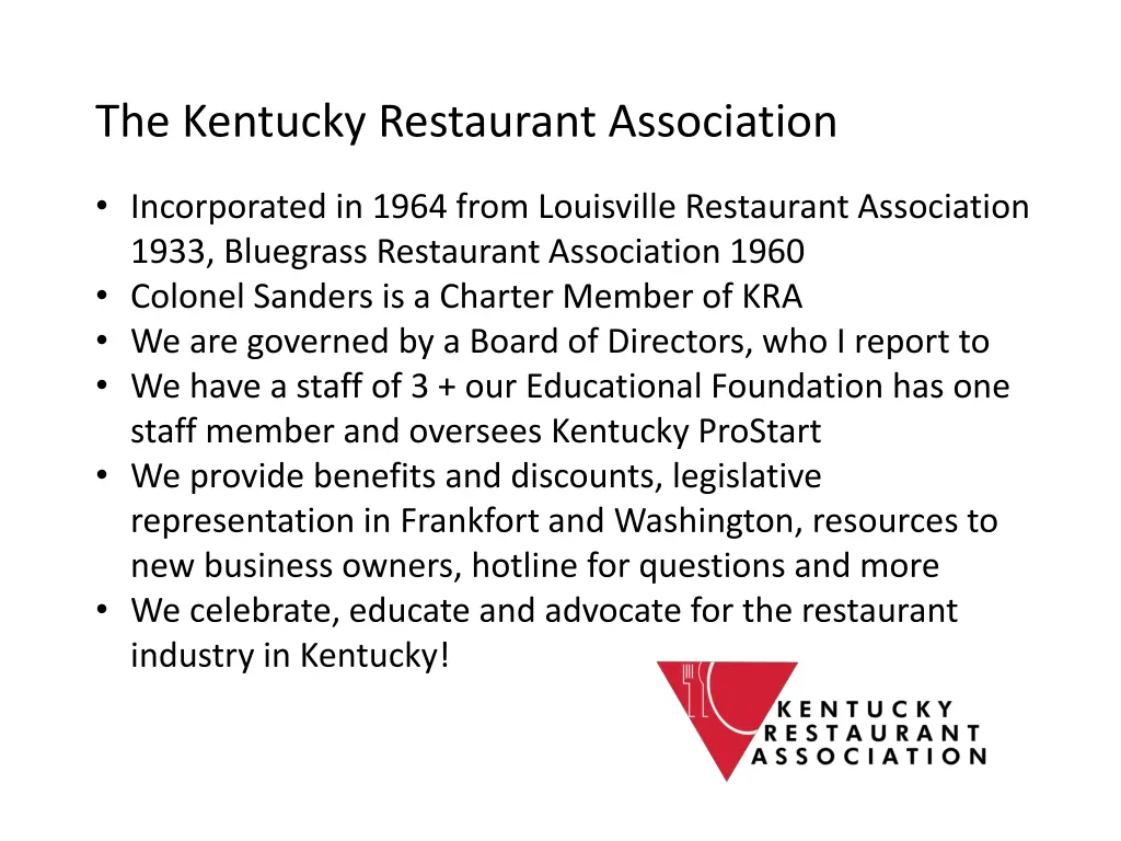 the kentucky restaurant association