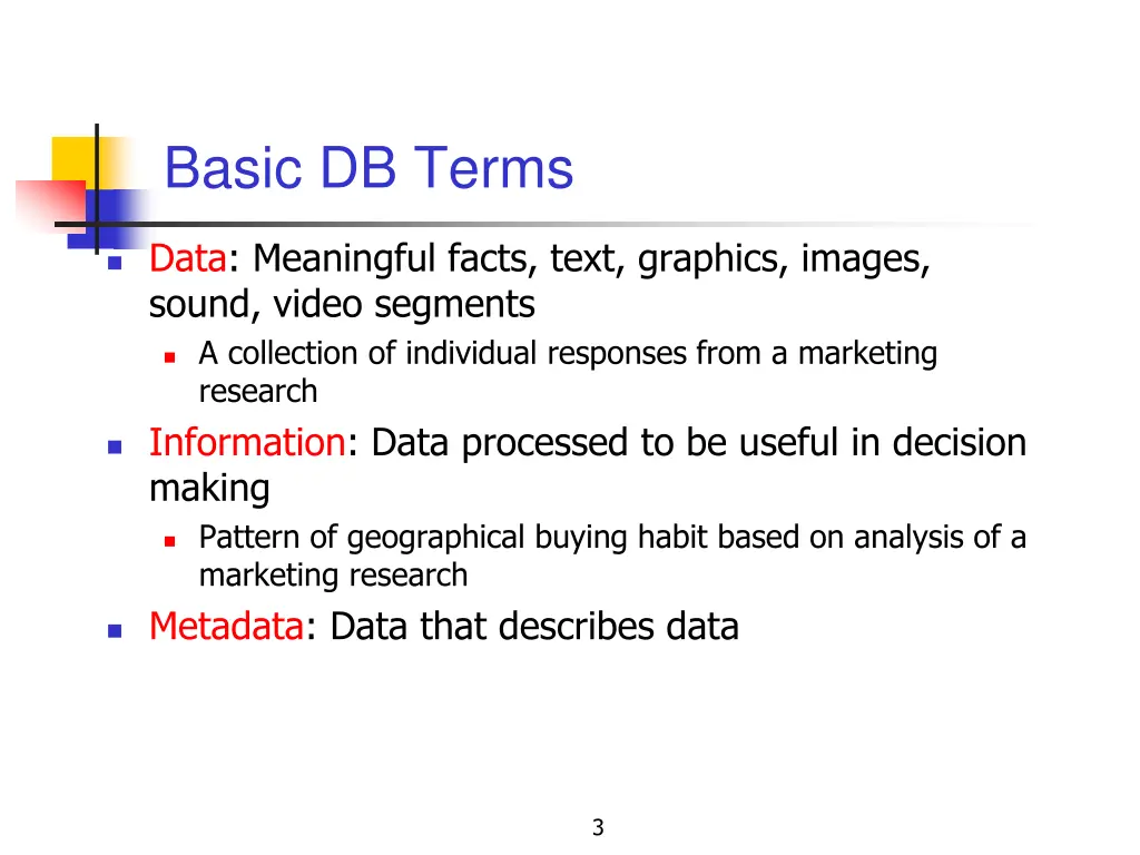 basic db terms