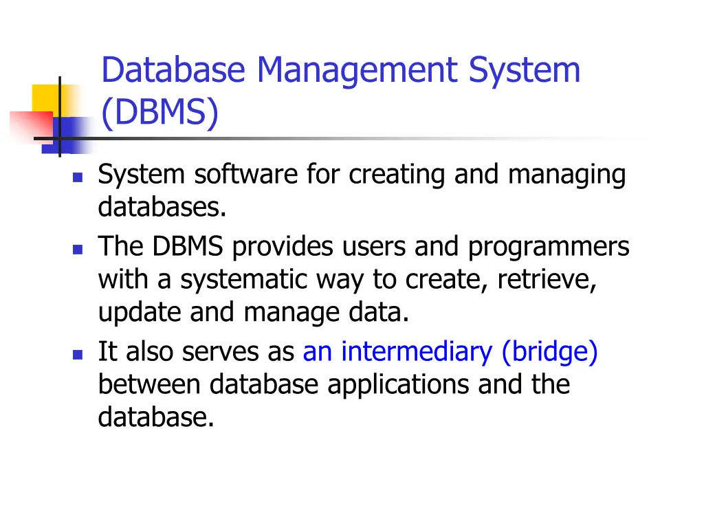 database management system dbms