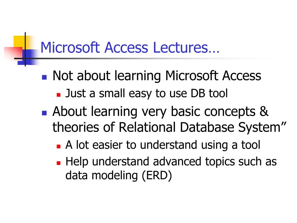 microsoft access lectures