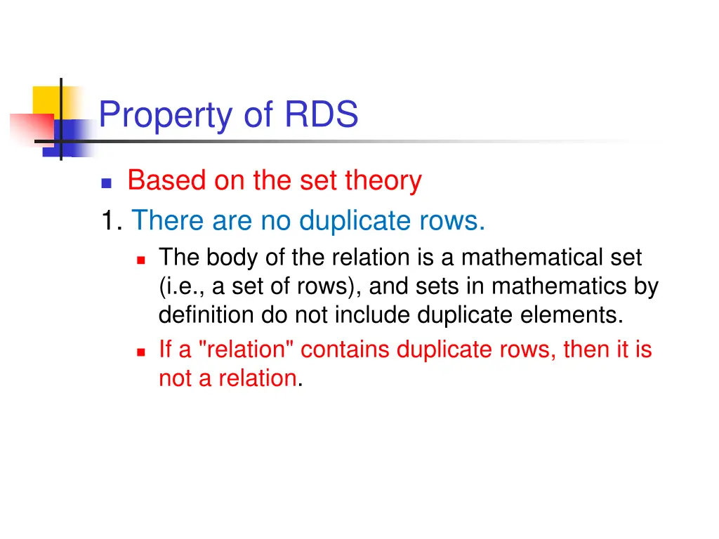 property of rds