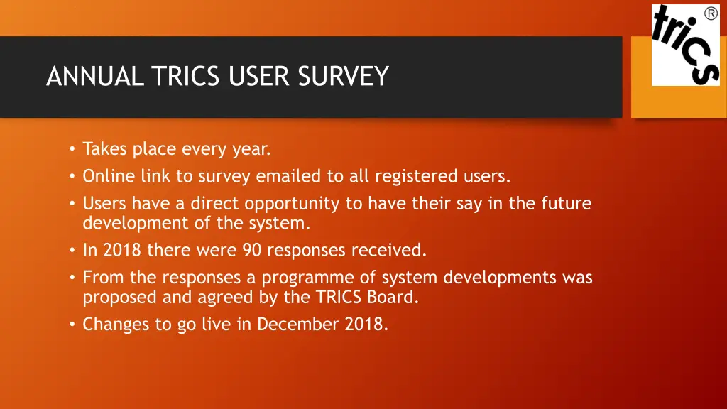 annual trics user survey