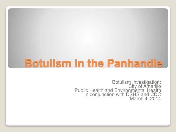 botulism in the panhandle