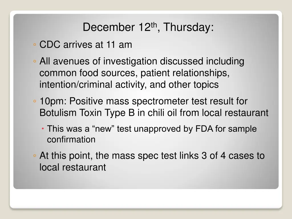 december 12 th thursday cdc arrives