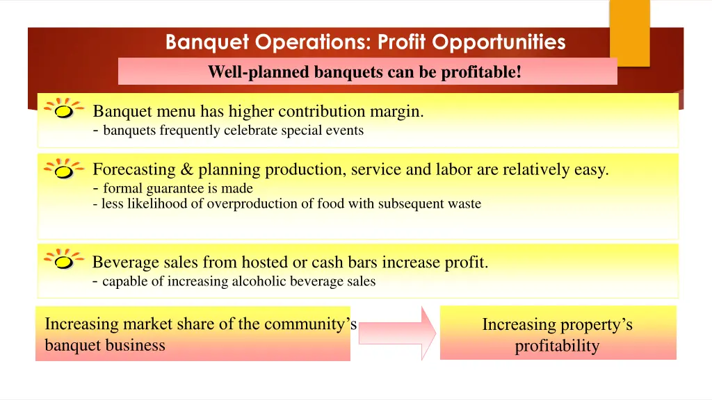 banquet operations profit opportunities