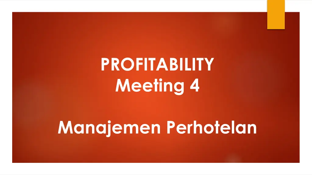 profitability meeting 4