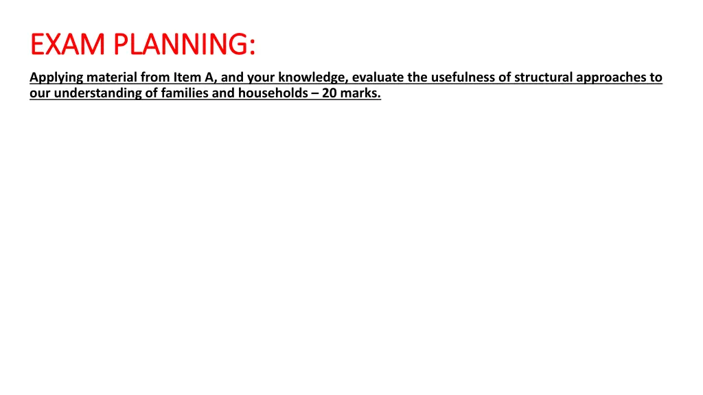 exam planning exam planning 1