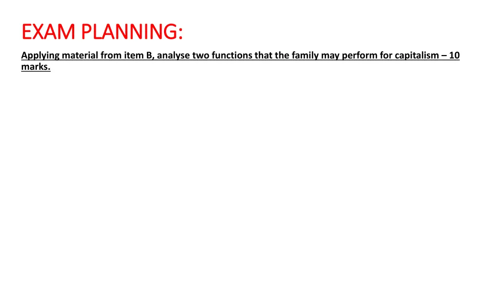 exam planning exam planning