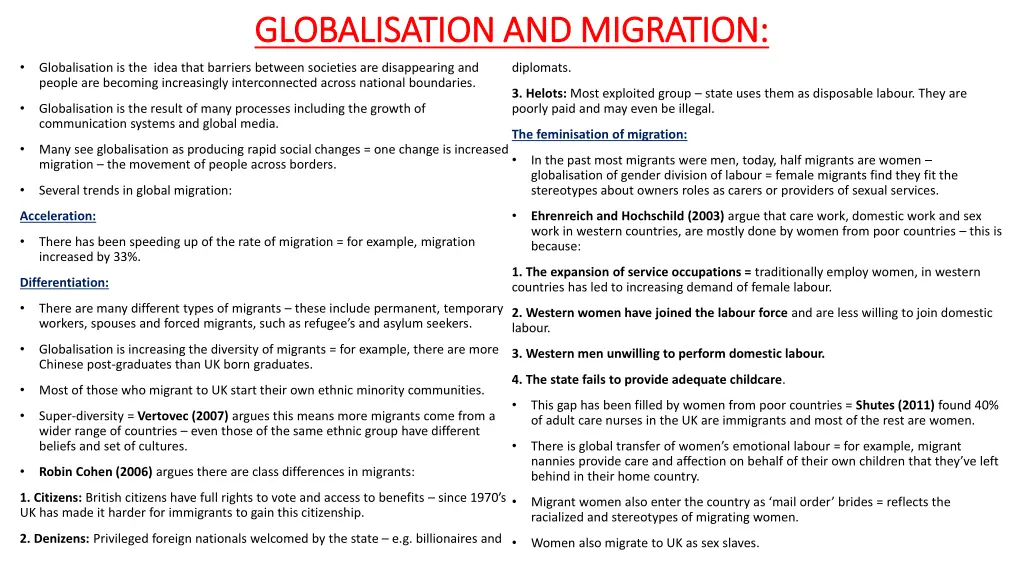 globalisation and migration globalisation