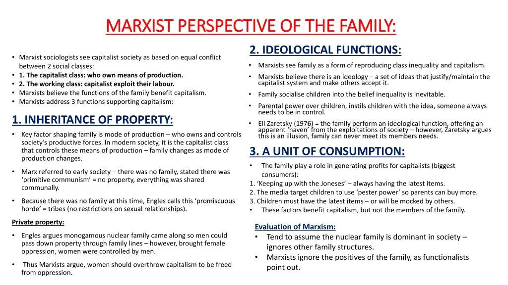 marxist perspective of the family marxist