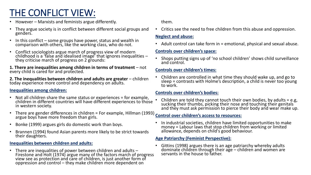 the conflict view the conflict view however