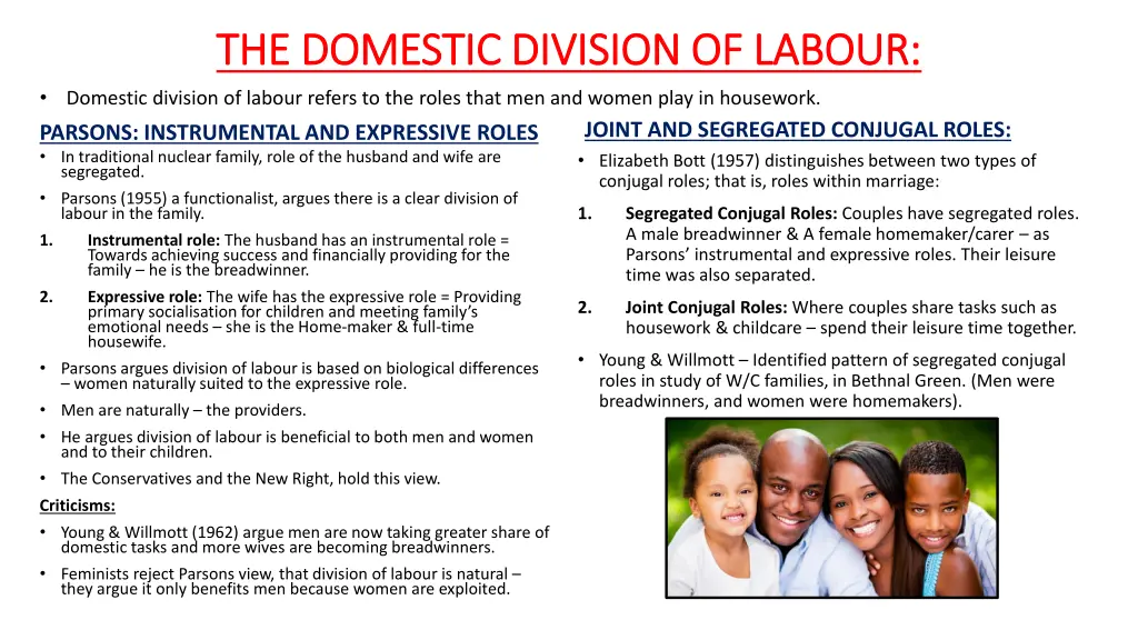 the domestic division of labour the domestic