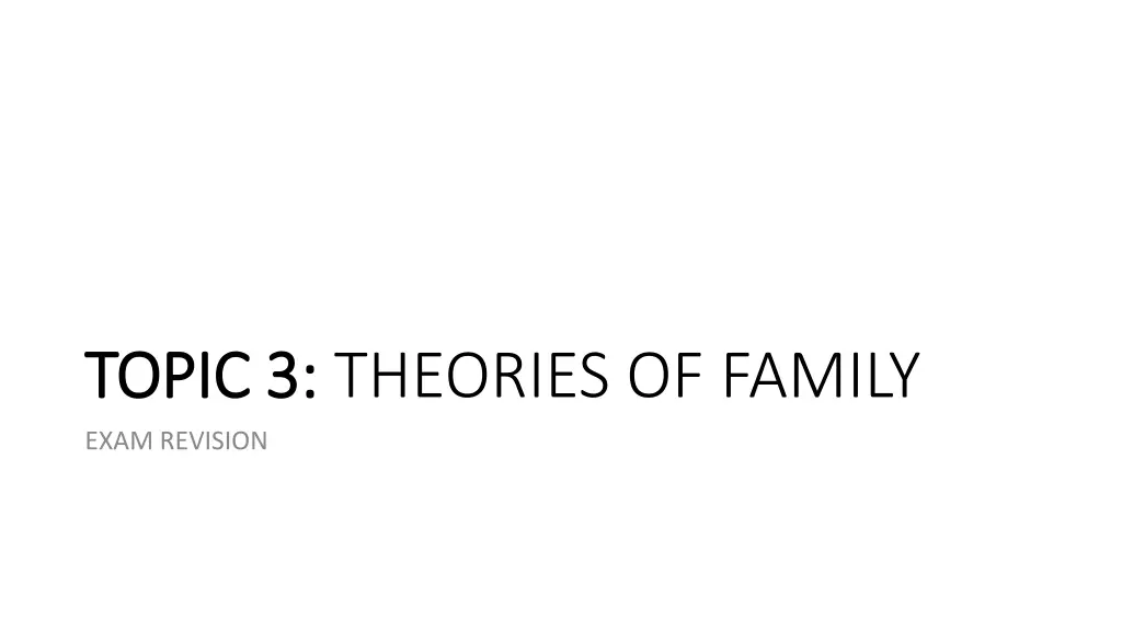 topic 3 topic 3 theories of family exam revision