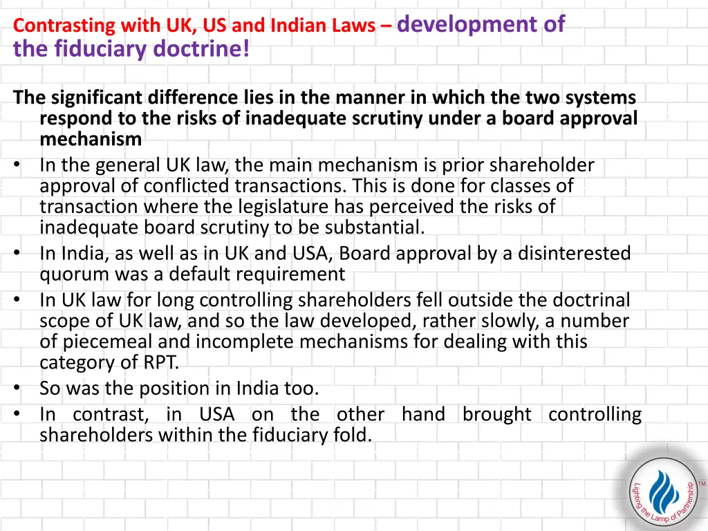 contrasting with uk us and indian laws