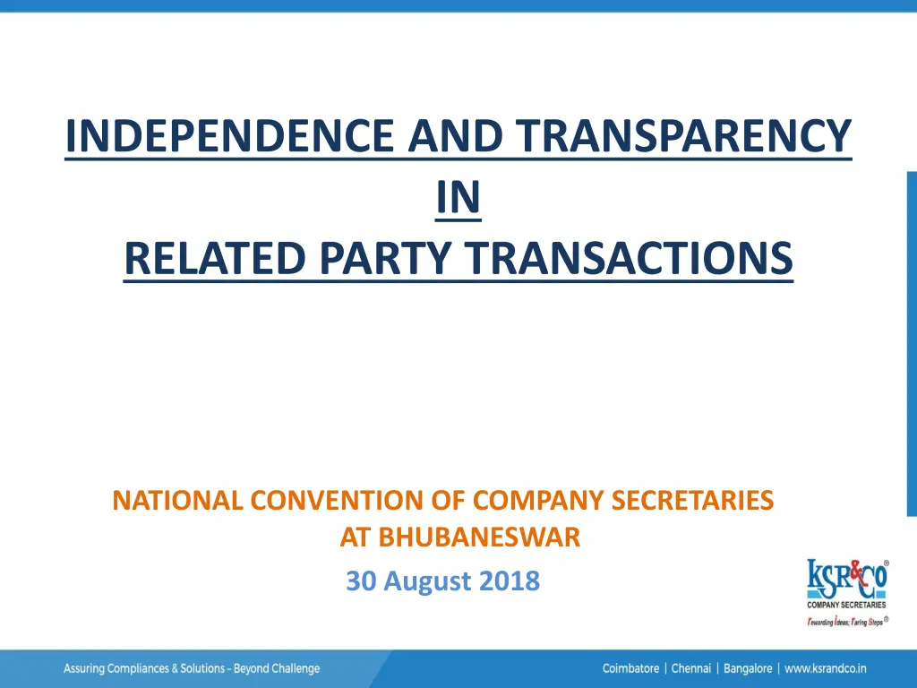 independence and transparency in related party