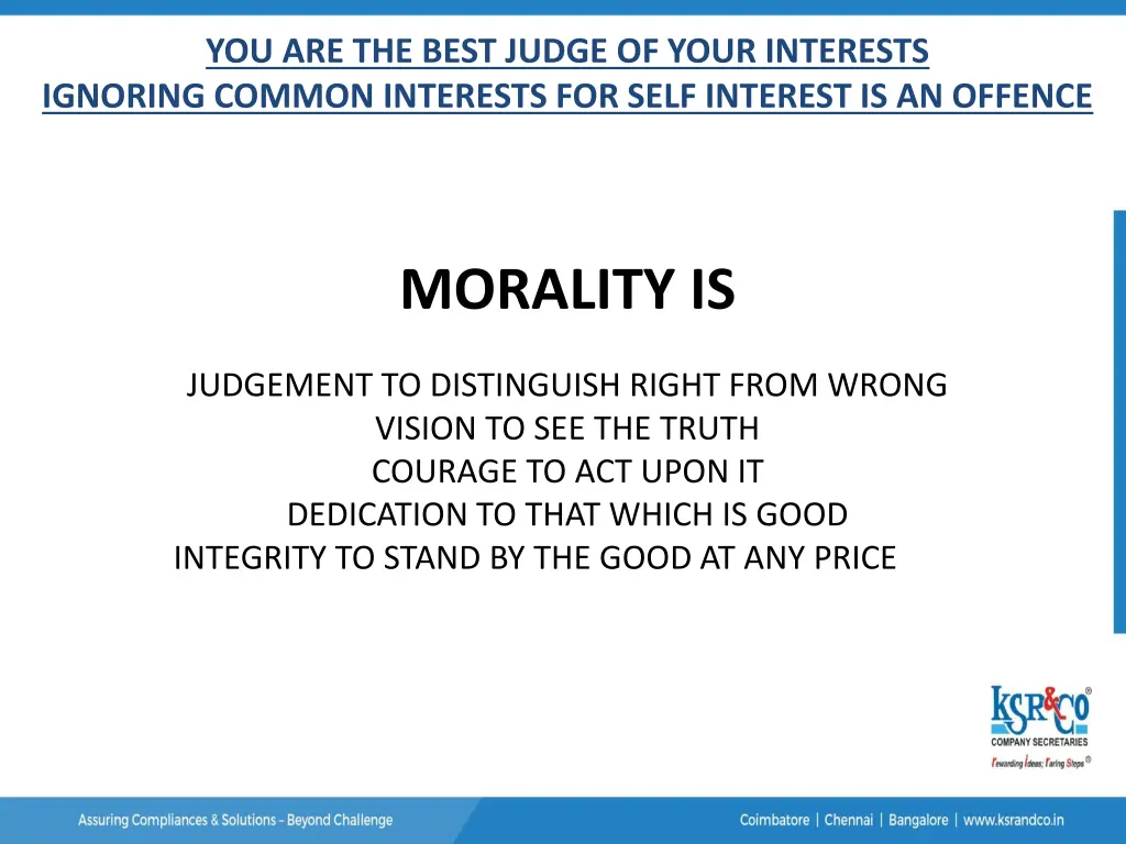 you are the best judge of your interests ignoring